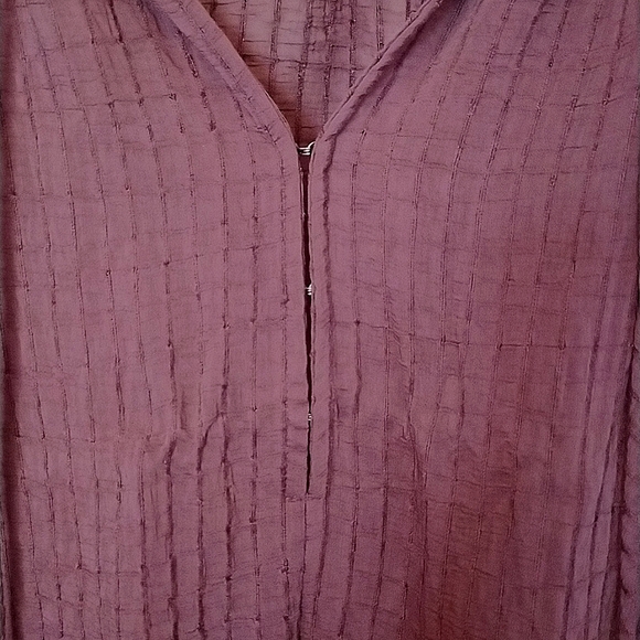 EUC Torrid Size 2X Burgundy Stripe Gauze Lace Up Peasant Top - Picture 11 of 15